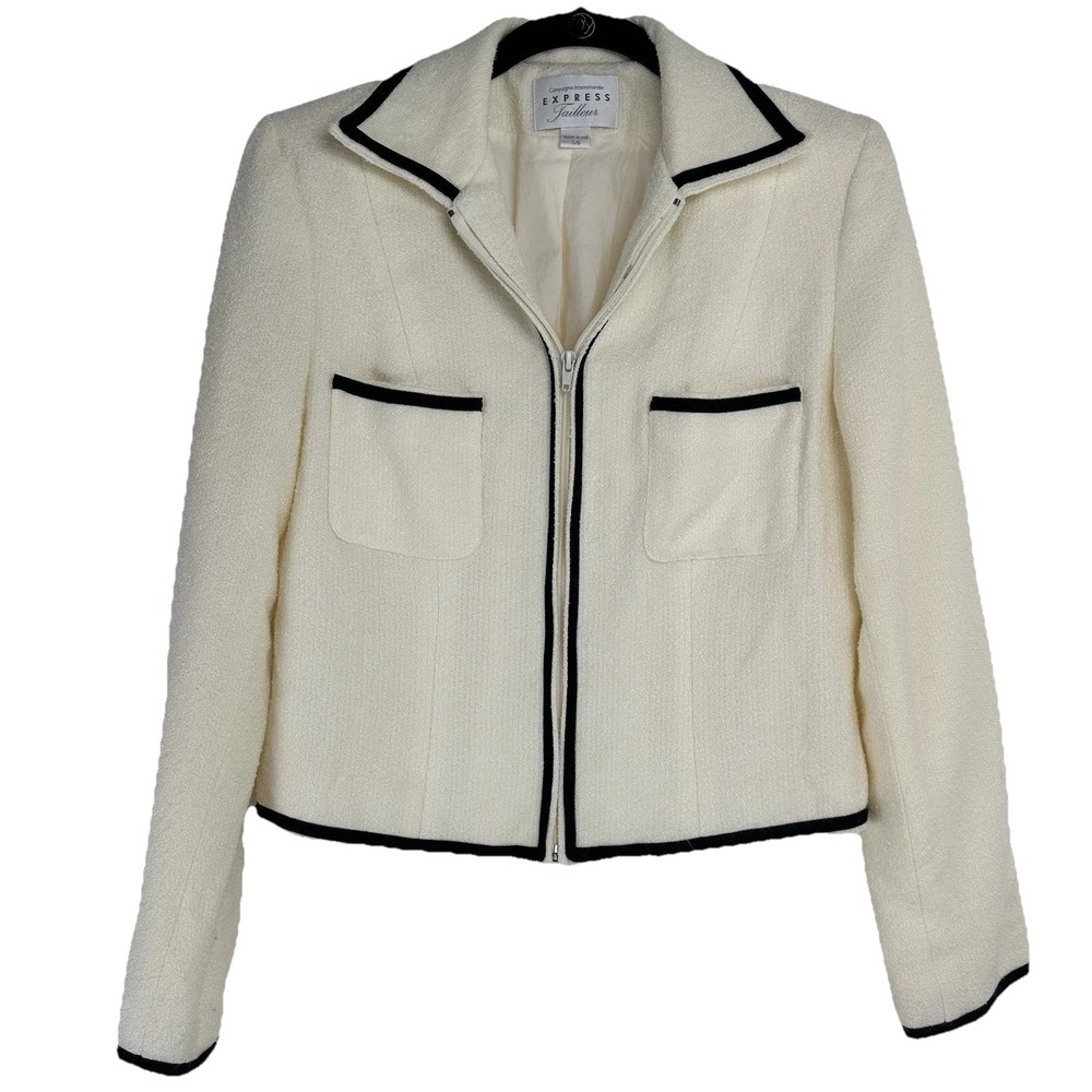 Vintage Express Lady Like Jacket Size 5/6 Cream Preppy Classic‎ Preppy Business